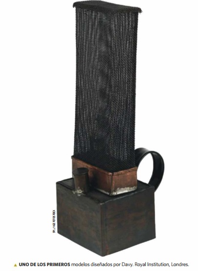Uno de los primeros modelos diseñados por Davy, Royal Institution Londres